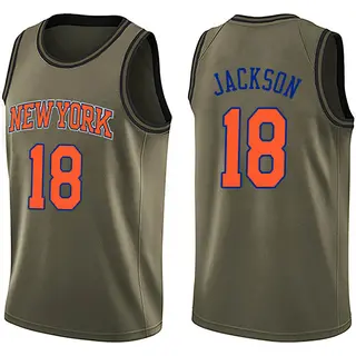 Youth Phil Jackson New York Knicks Green Salute to Service Jersey - Swingman